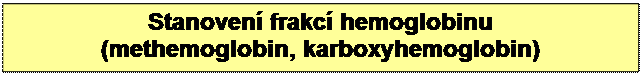 Textov? pole: Stanoven? frakc? hemoglobinu
(methemoglobin, karboxyhemoglobin)

